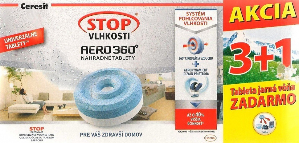 Ceresit Stop vlhkosti Aero 360° náhradní tablety 4 x 450 g Jarní vůně