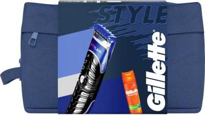 Gillette Styler Styler zastřihovač vousů 4 v 1 + gel na holení + kosmetická taška