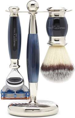 Truefitt & Hill Edwardian Collection Set Fusion with Synthetic Brush Blue Opal