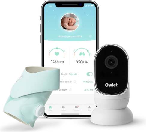 Owlet Monitor Duo – Cam 2 Kamera White & Smart Sock 3 Chytrá ponožka Original Mint